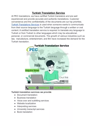 Turkish Translation Service