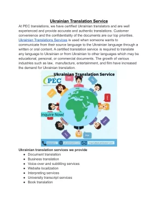 Ukrainian Translation Service