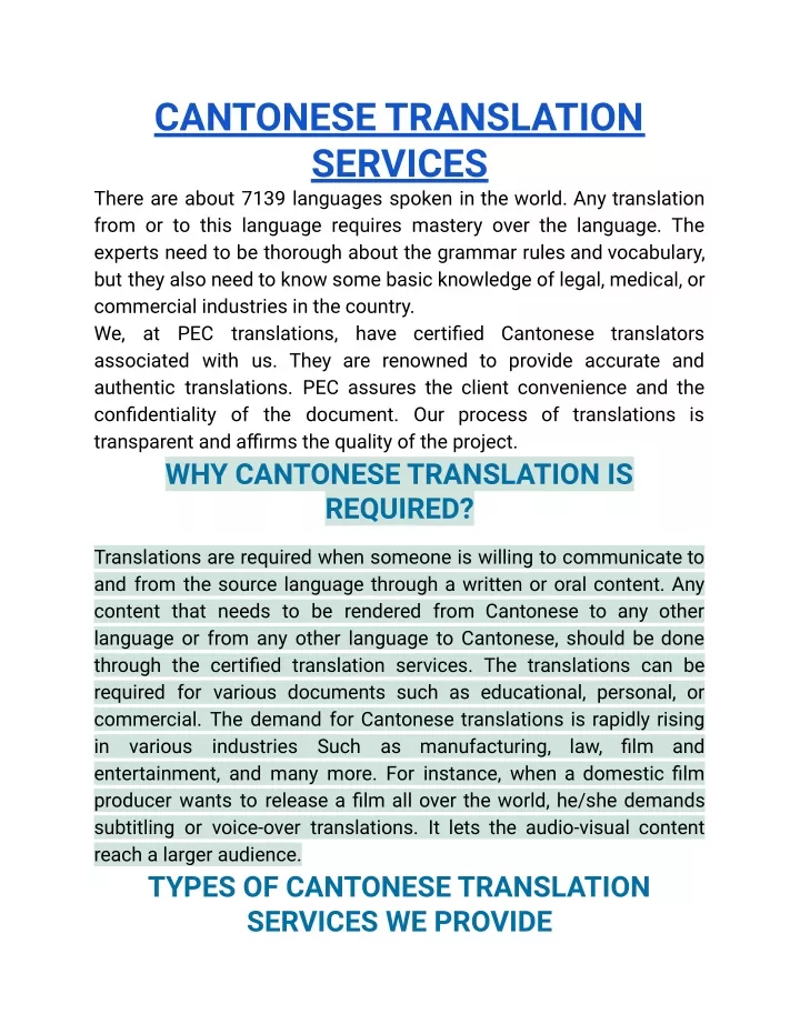 cantonese translation services there are about