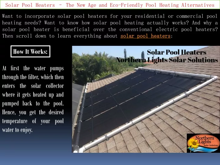 solar pool heaters the new age and eco friendly