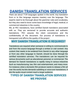 DANISH TRANSLATION SERVICES