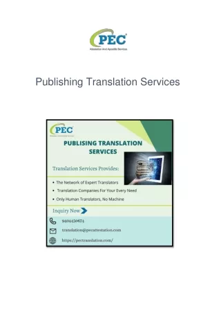 Publishing Translation Services