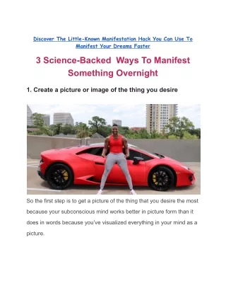 3 Science-Backed  Ways To Manifest Something Overnight