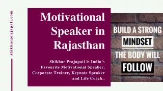 Shikhar Prajapati: Motivational Speaker in Jaipur