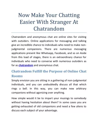 now make your chatting easier with stranger