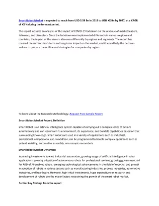 smart robot market is expected to reach from