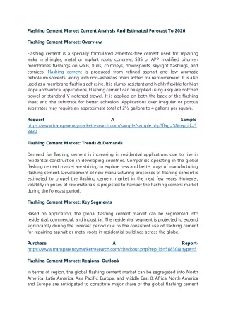 flashing cement market current analysis