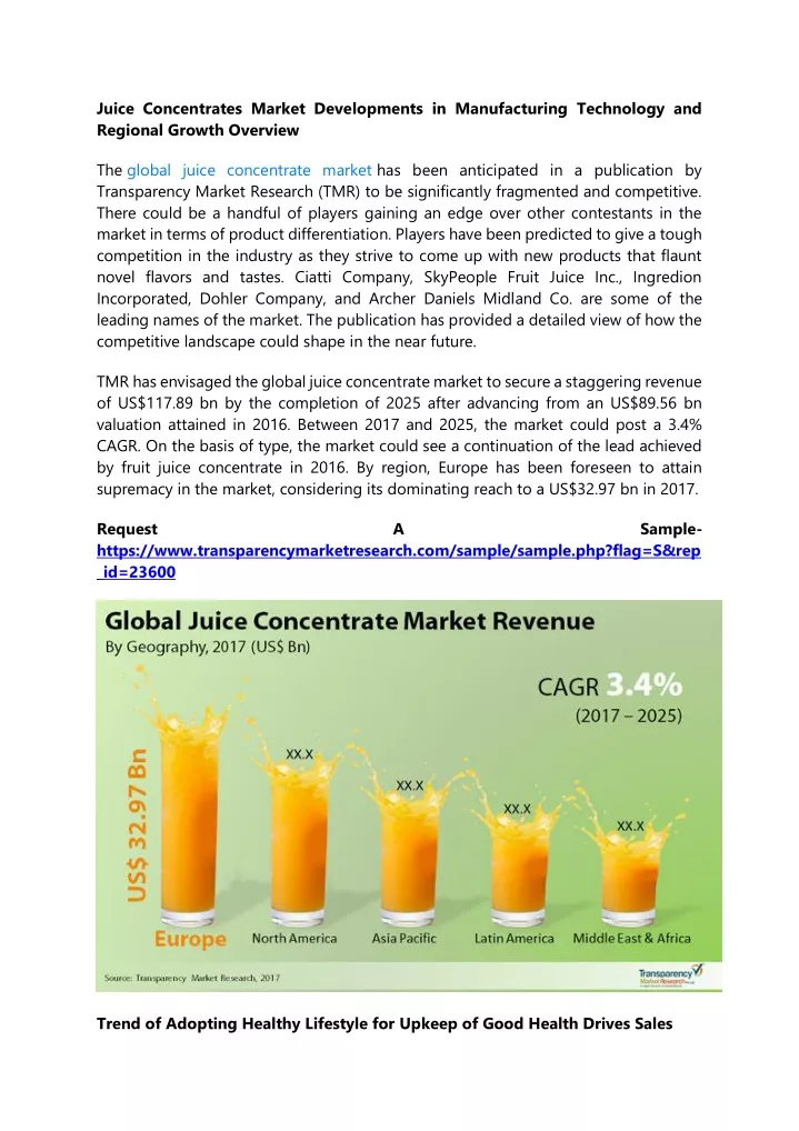 juice concentrates market developments