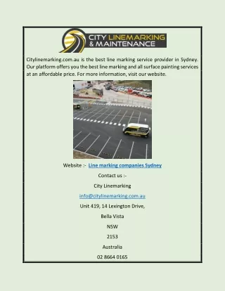 Line Marking Companies Sydney | Citylinemarking.com.au