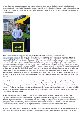 The Pros And Cons Of Valet Parking