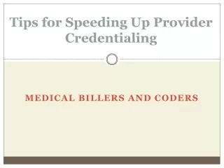 tips for speeding up provider credentialing