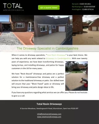 The Driveway Specialist in Cambridgeshire