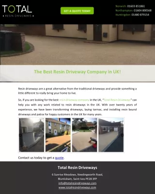 The Best Resin Driveway Company in UK!