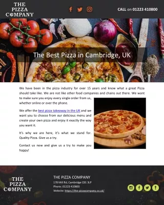 The Best Pizza in Cambridge, UK