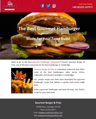 The Best Gourmet Hamburger