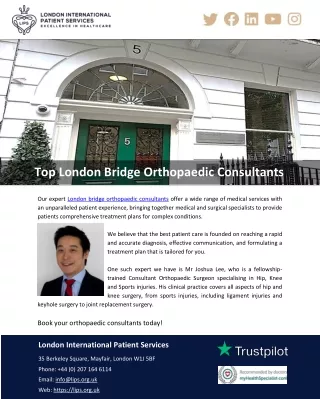 Top London Bridge Orthopaedic Consultants