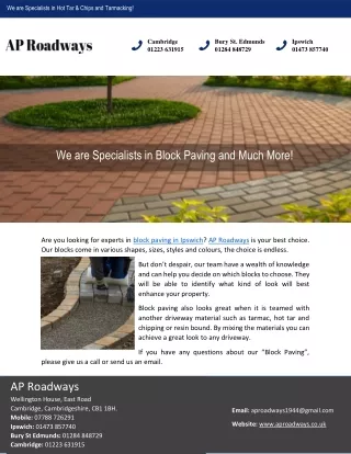 we are specialists in hot tar chips and tarmacking