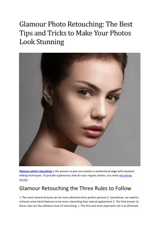 glamour photo retouching the best tips and tricks
