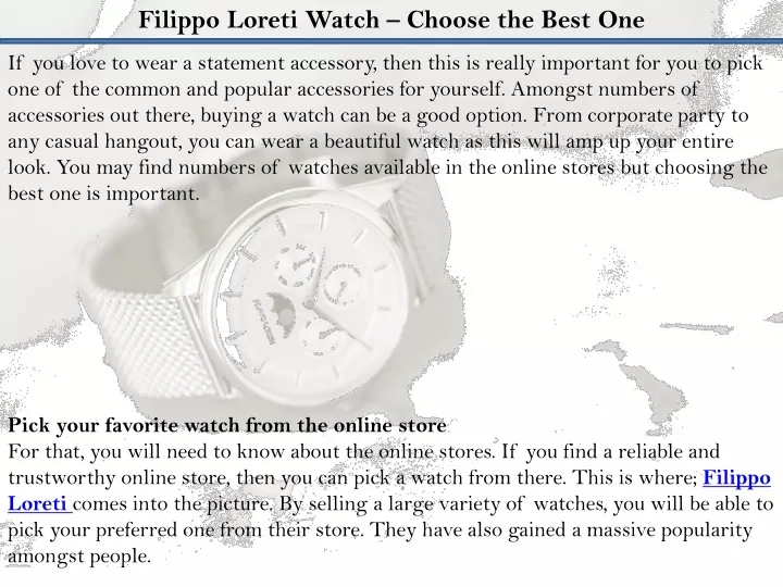 filippo loreti watch choose the best one