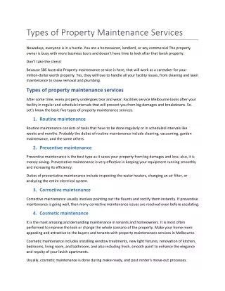 types of property maintenance services