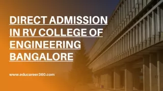 Direct admission in rv college of engineering bangalore