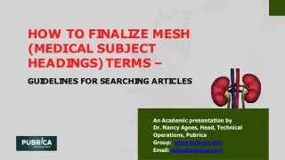 h o w t o f i n a l i z e m e s h medical subject h e a d i n g s t e r m s