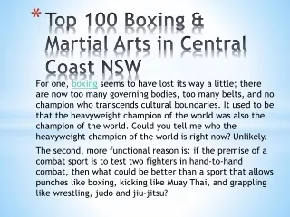 Top 100 Boxing & Martial Arts in Central