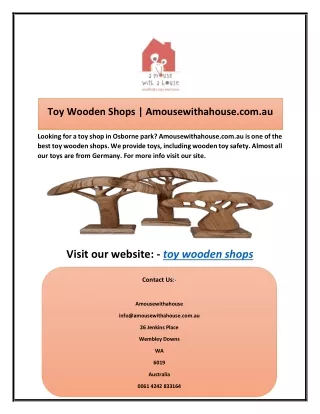 Toy Wooden Shops | Amousewithahouse.com.au