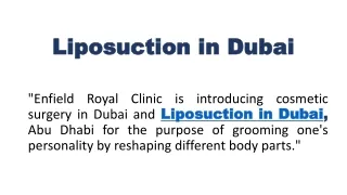 Liposuction in Dubai