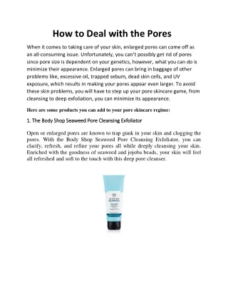 how to deal with the pores
