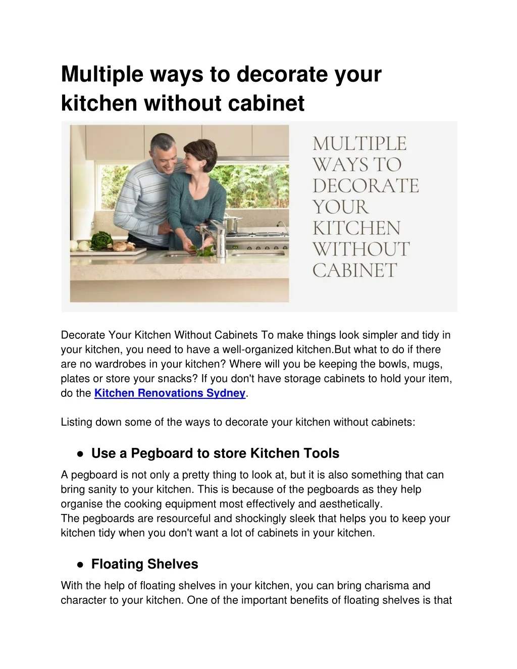 PPT - Multiple ways to decorate your kitchen without cabinet PowerPoint ...