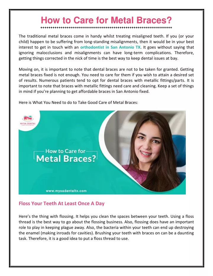 how to care for metal braces the traditional