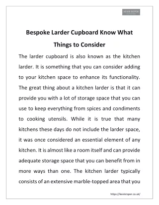 bespoke larder cupboard know what