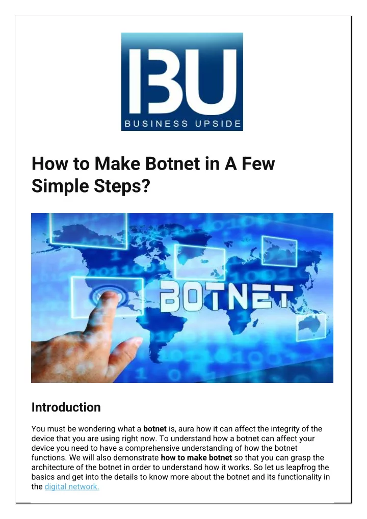 how to make botnet in a few simple steps