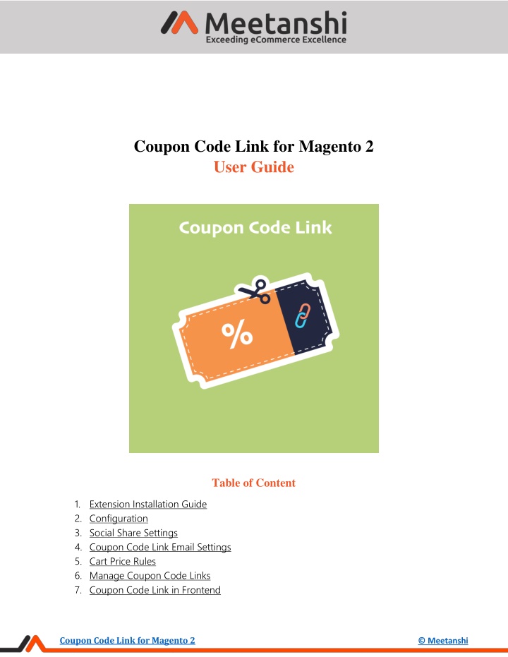 coupon code link for magento 2 user guide