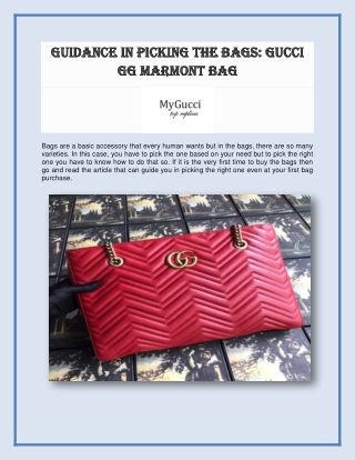 guidance in picking the bags gucci guidance