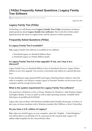 faqs frequently asked questions legacy family