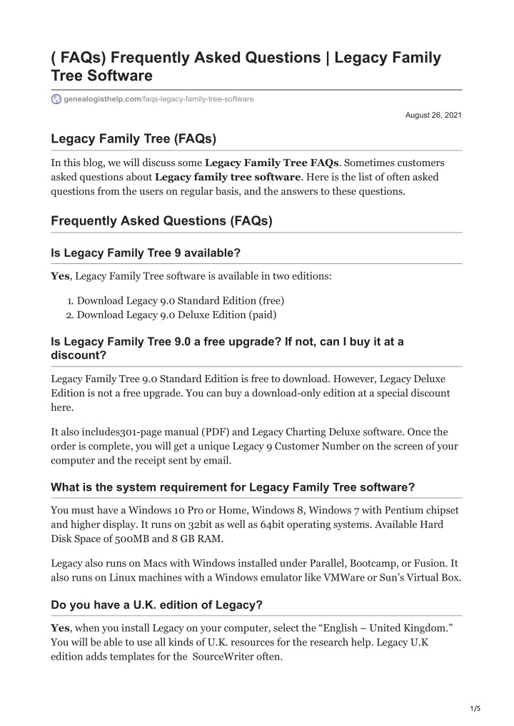 faqs frequently asked questions legacy family