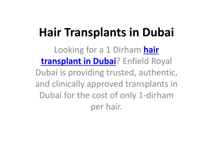 hair transplants in dubai