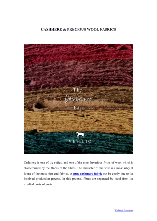 Fabric guide- Pure Italian  Cashmere