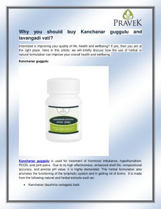 why you should buy kanchanar guggulu