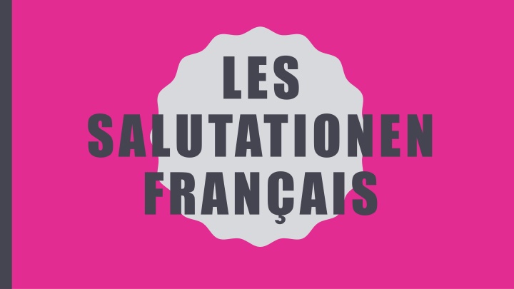 les salutationen fran ais