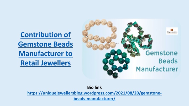 contribution of gemstone beads manufacturer