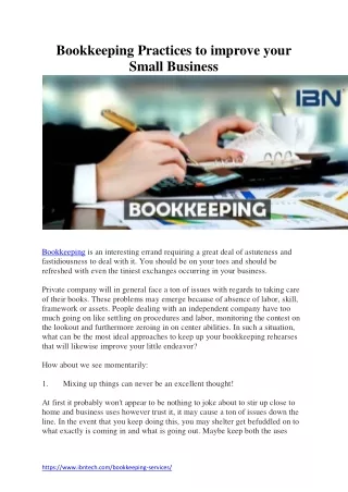 Bookkeeping Practices to improve your Small Business