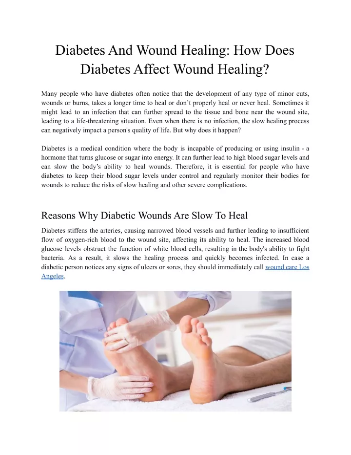 diabetes and wound healing how does diabetes