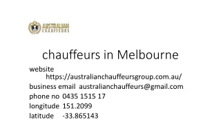 chauffeurs in melbourne