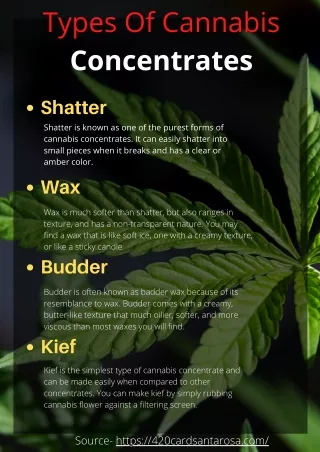 Different Types Of Cannabis Concentates