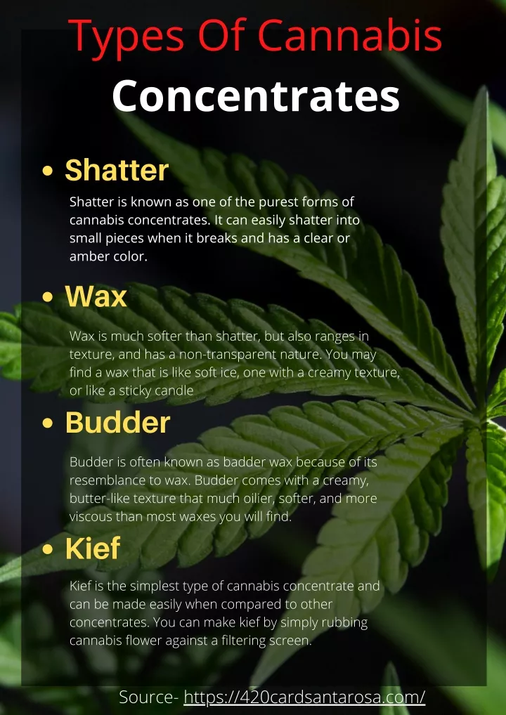 types of cannabis concentrates