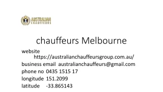 chauffeurs melbourne