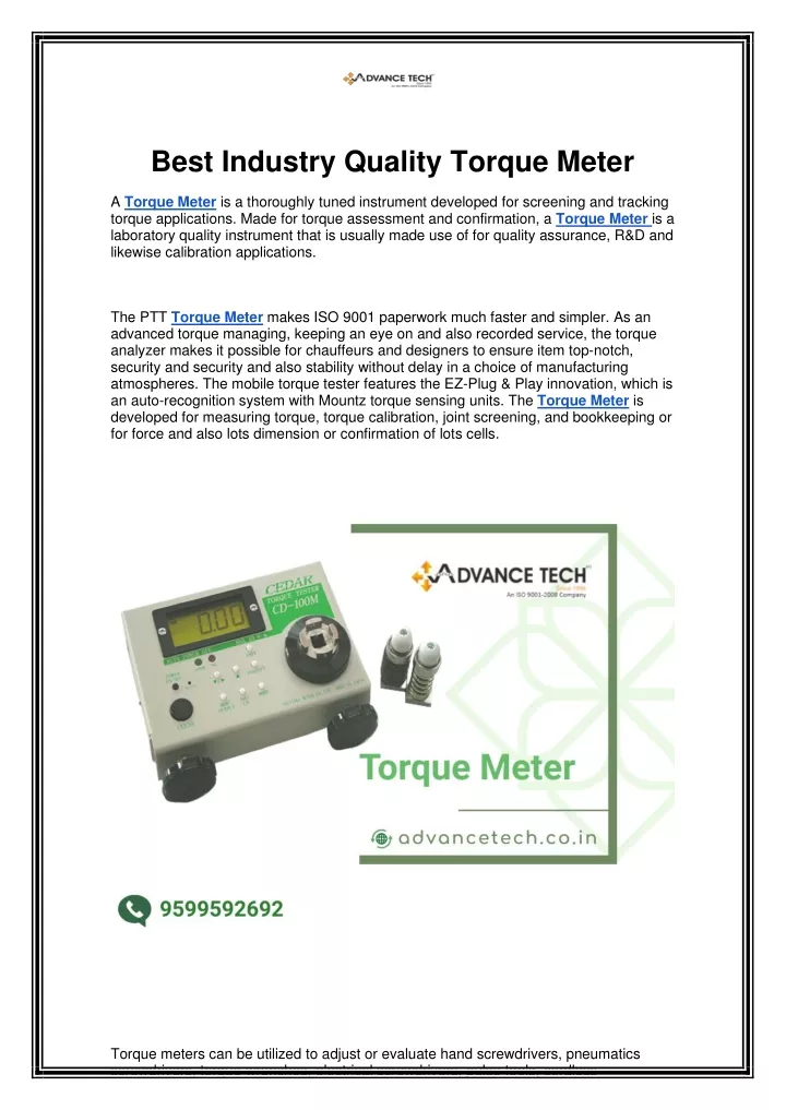 best industry quality torque meter